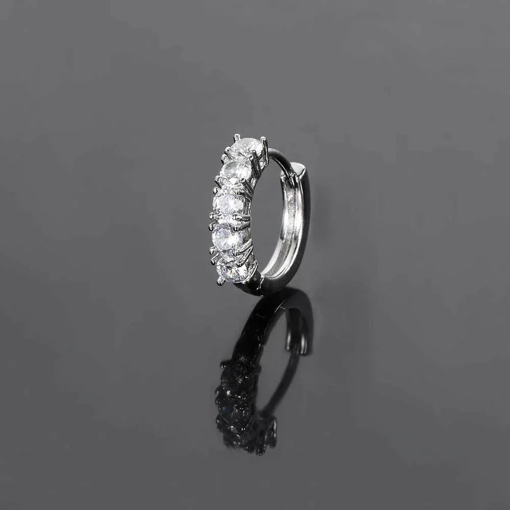 Five-Stone Micro-Pave Zircon Earrings with 18K Gold Plating for Men | Trendy Hip Hop Jewelry | Caratix Jewelry - CaratixJewelry